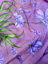 Lilac Sonata (Hand Painted Viscose Saree)