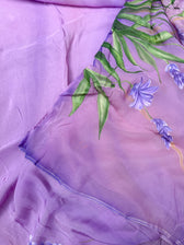 Lilac Sonata (Hand Painted Viscose Saree)