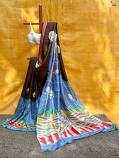 Megher Rong (Hand Painted Batik Silk Saree)