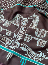 Neel Aabir(Hand Painted Batik Silk Saree)