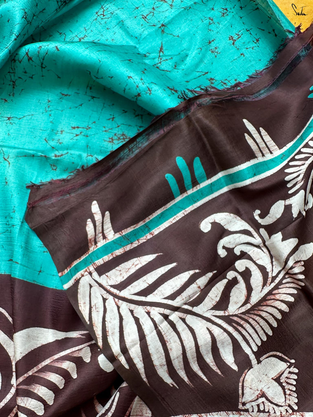 Neel Aabir(Hand Painted Batik Silk Saree)