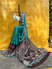 Neel Aabir(Hand Painted Batik Silk Saree)