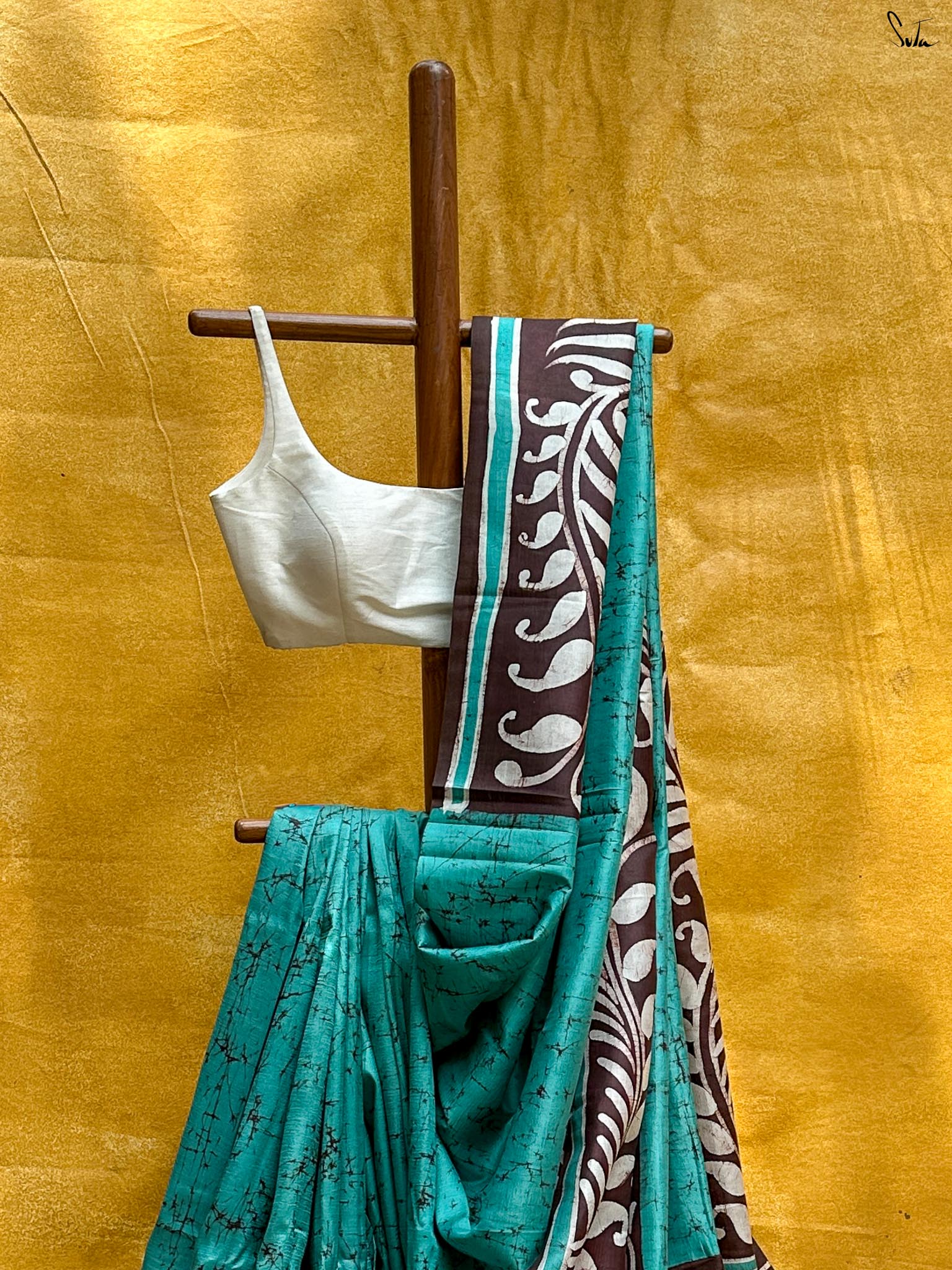 Neel Aabir(Hand Painted Batik Silk Saree)