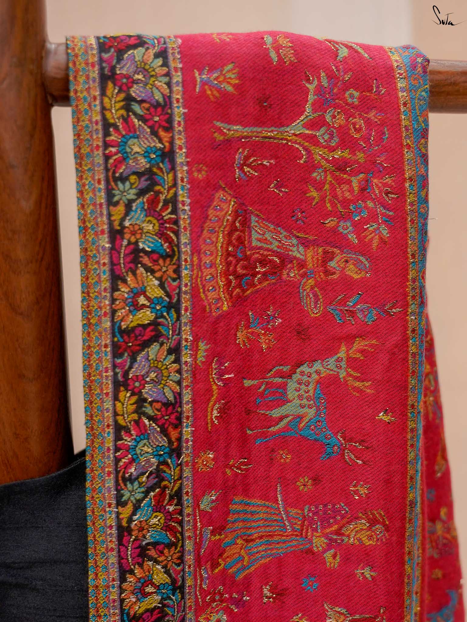 Nettle Pashm Multicolour Woolen Saree