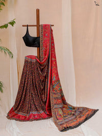 Nettle Pashm Multicolour Woolen Saree