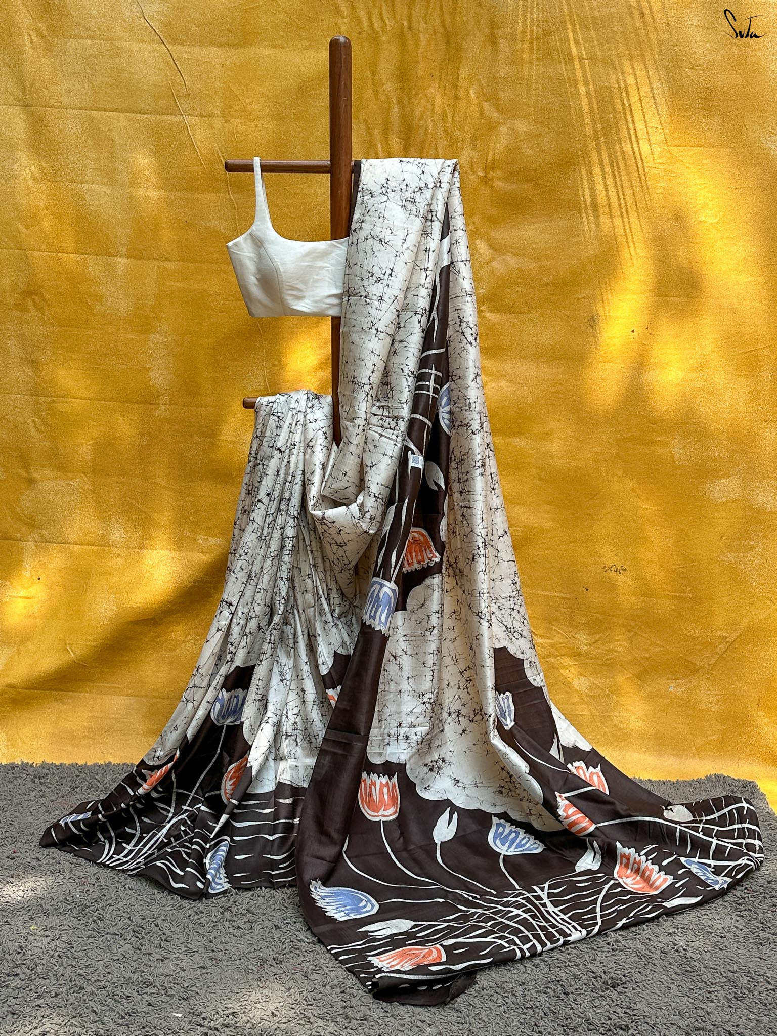 Nodi Dhara (Hand Painted Batik Silk Saree)