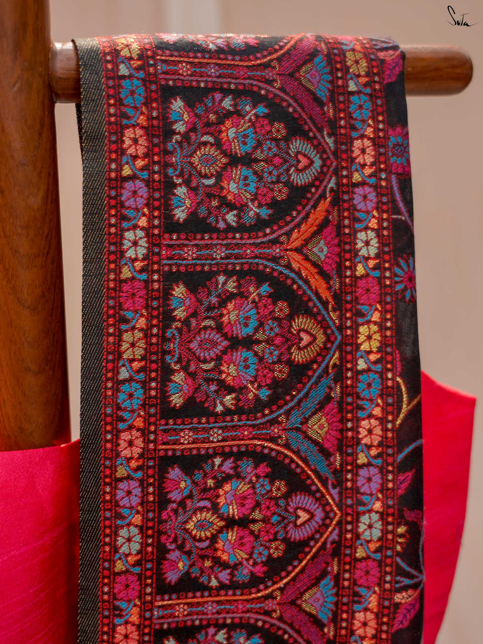 Pine Pashm Multicolour Woolen Saree