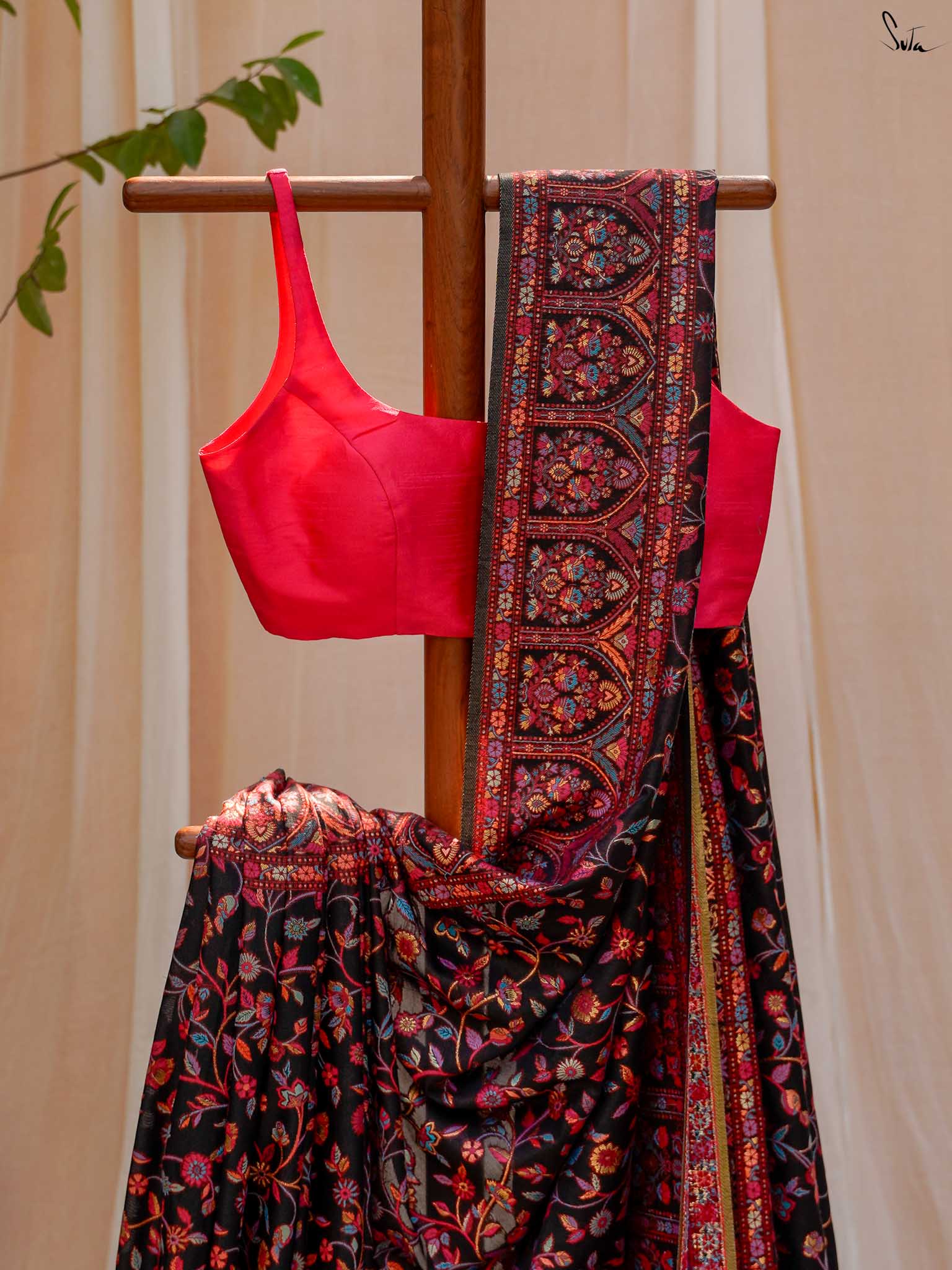 Pine Pashm Multicolour Woolen Saree