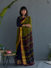 Pretty Green Polka Saree