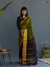 Pretty Green Polka Saree