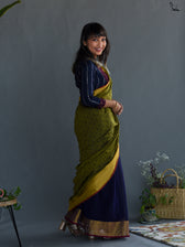 Pretty Green Polka Saree