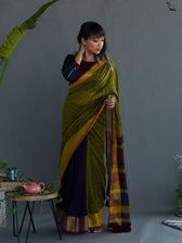 Pretty Green Polka Saree