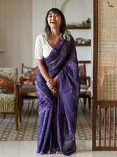 Purple Stripes Saree