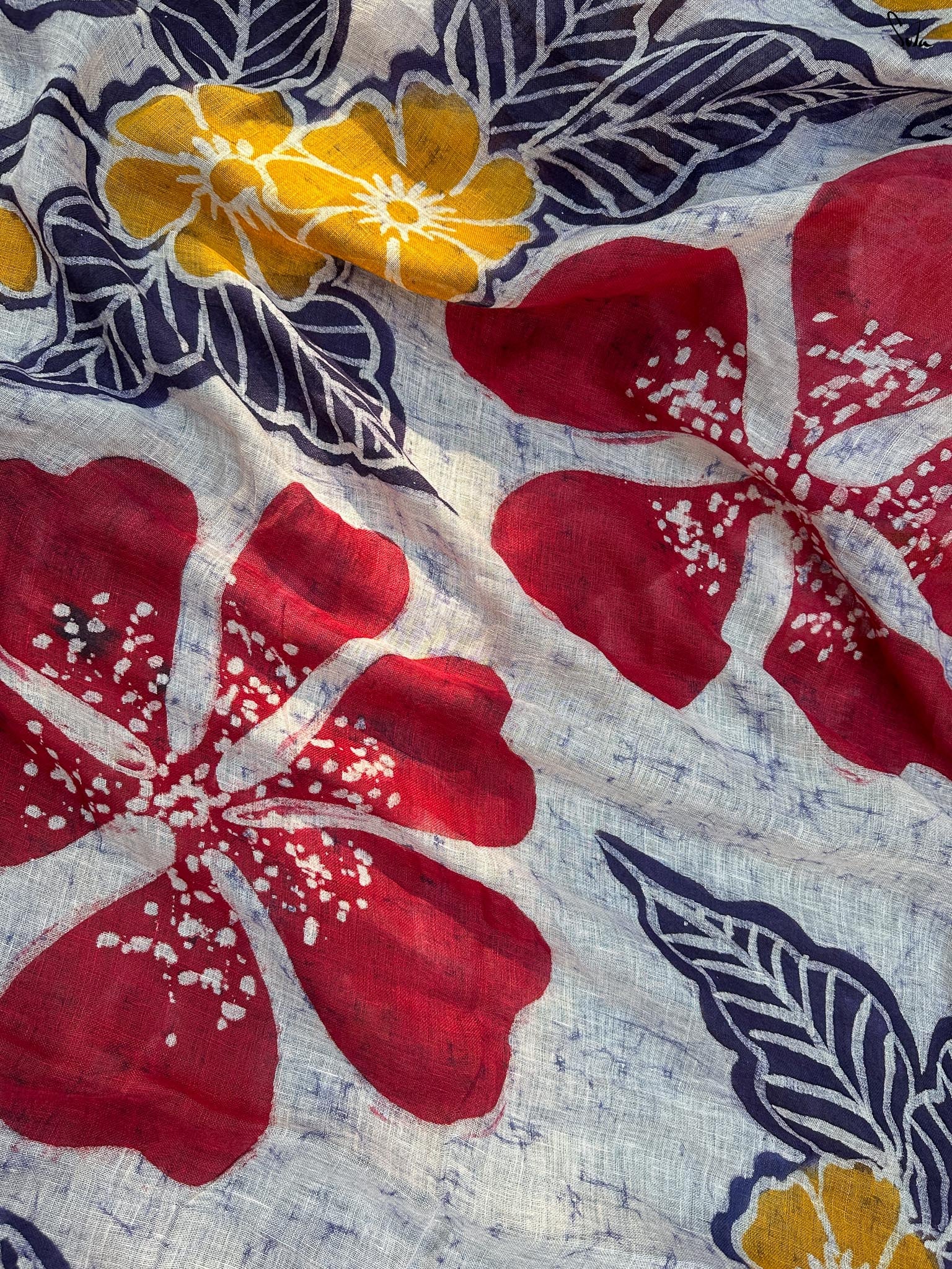 Rang Chitram (Pure Linen Hand Batik Saree)