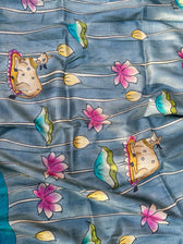 Rang Leher (Pure Tussar Hand Painted Saree)