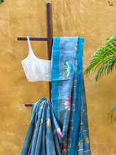 Rang Leher (Pure Tussar Hand Painted Saree)