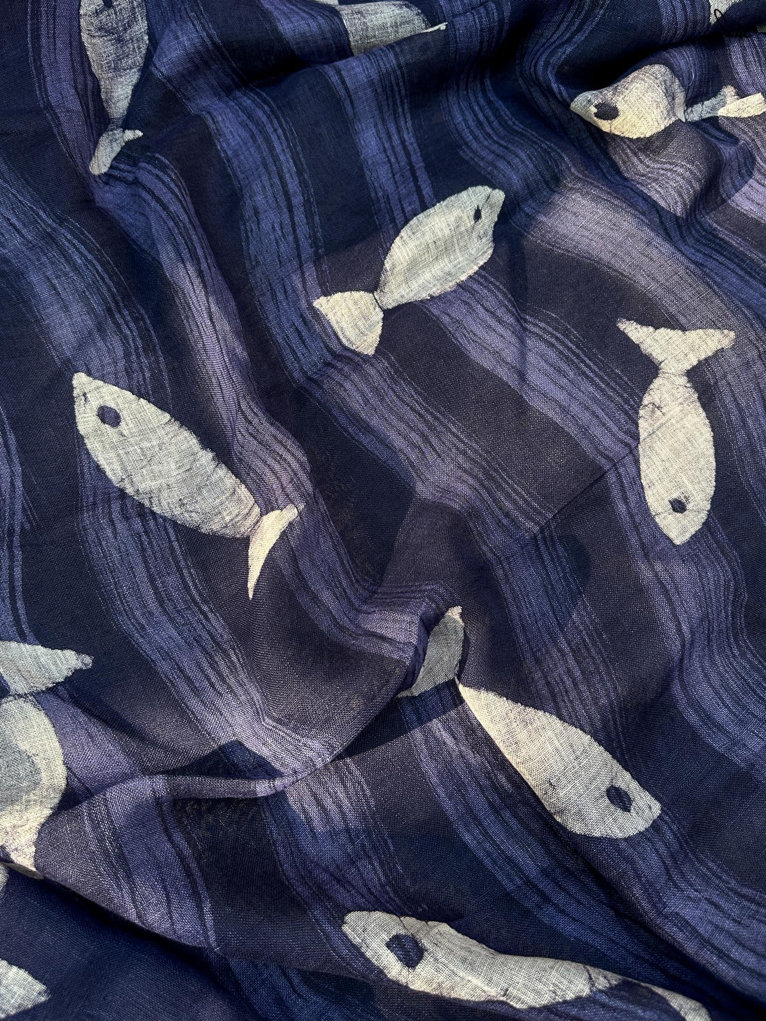 Rang Tarini (Pure Linen Hand Batik Saree)