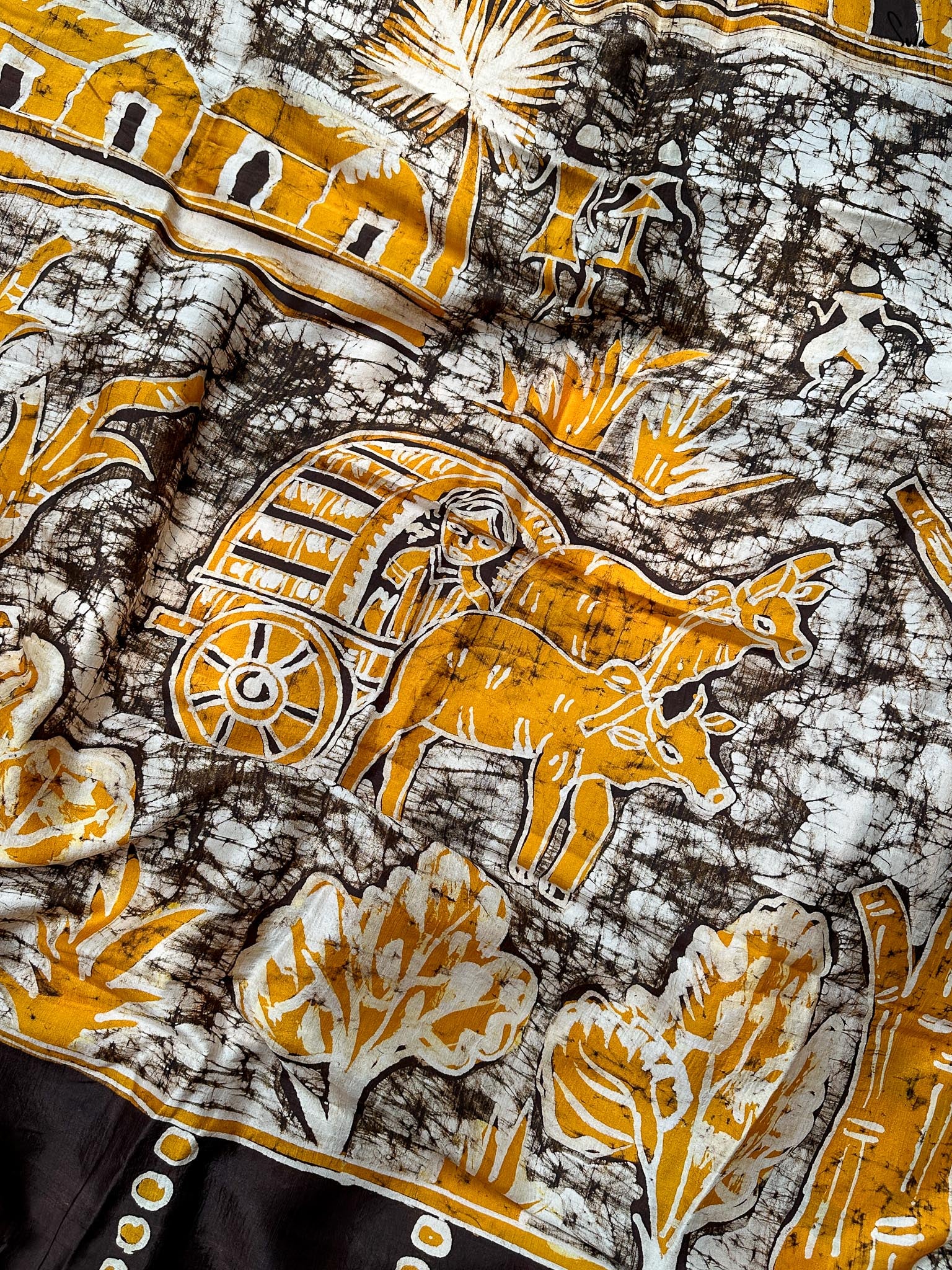 Ranga Mati (Hand Painted Batik Silk Saree)
