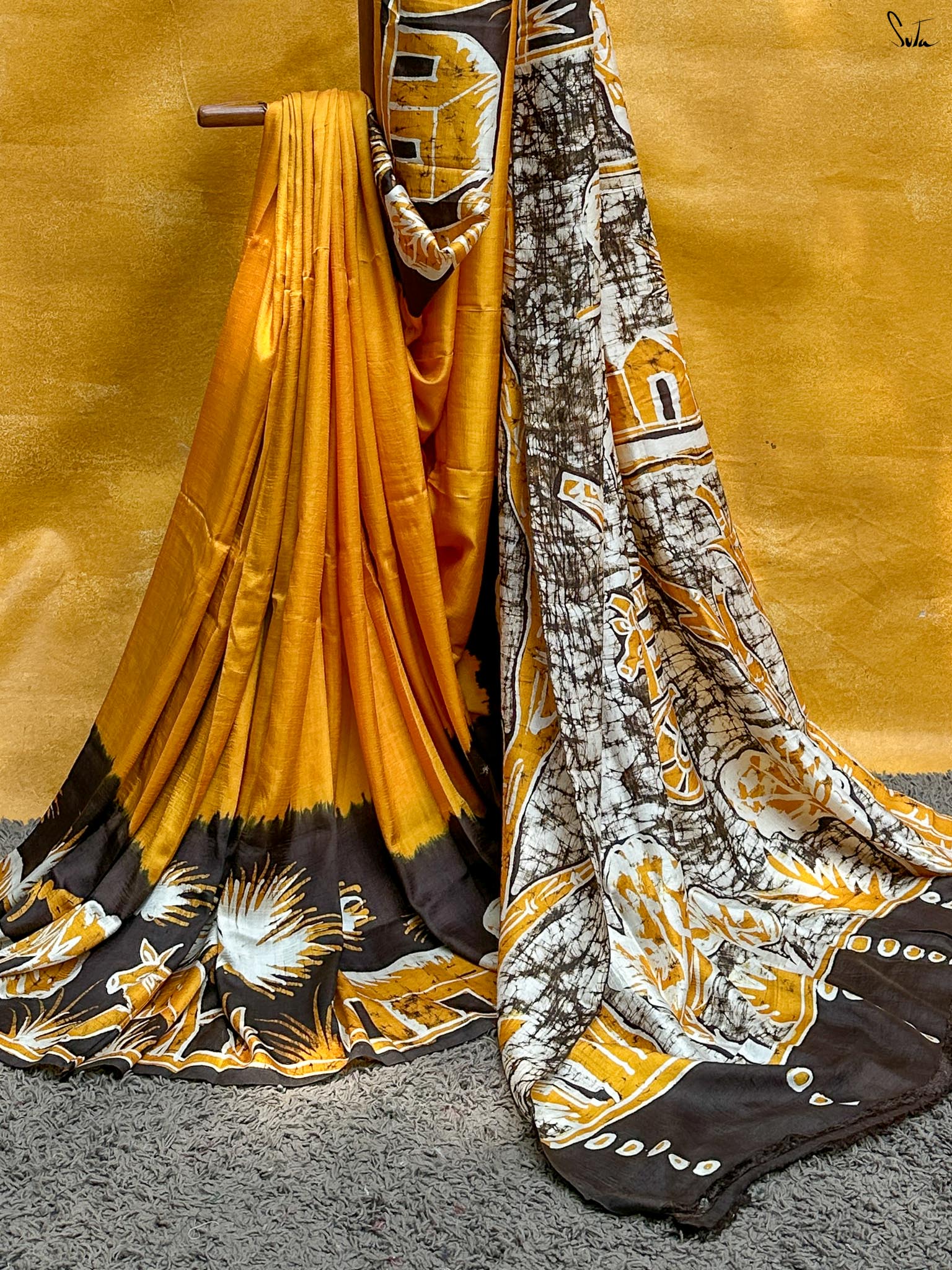 Ranga Mati (Hand Painted Batik Silk Saree)