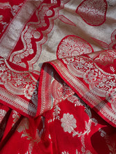 Chandramukhi Red Banarasi Saree