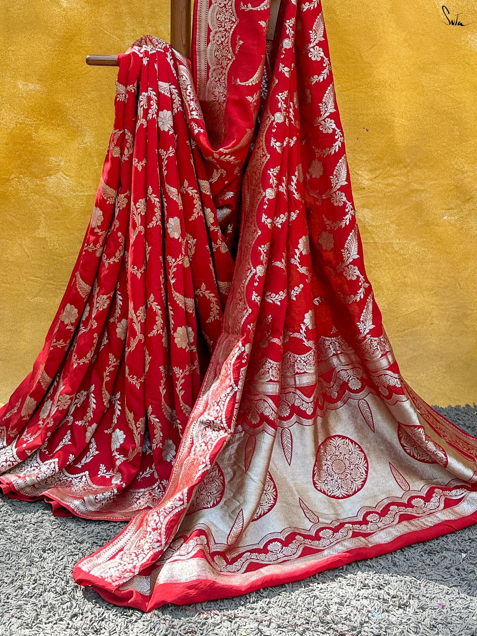 Chandramukhi Red Banarasi Saree