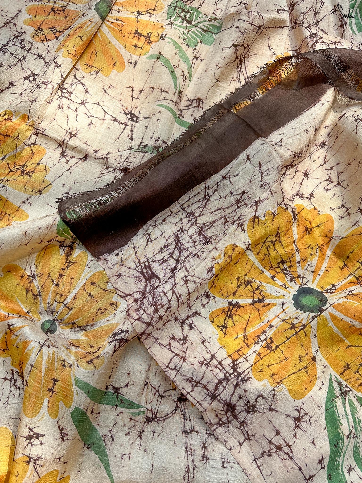 Ronger Chhoya (Hand Painted Batik Silk Saree)