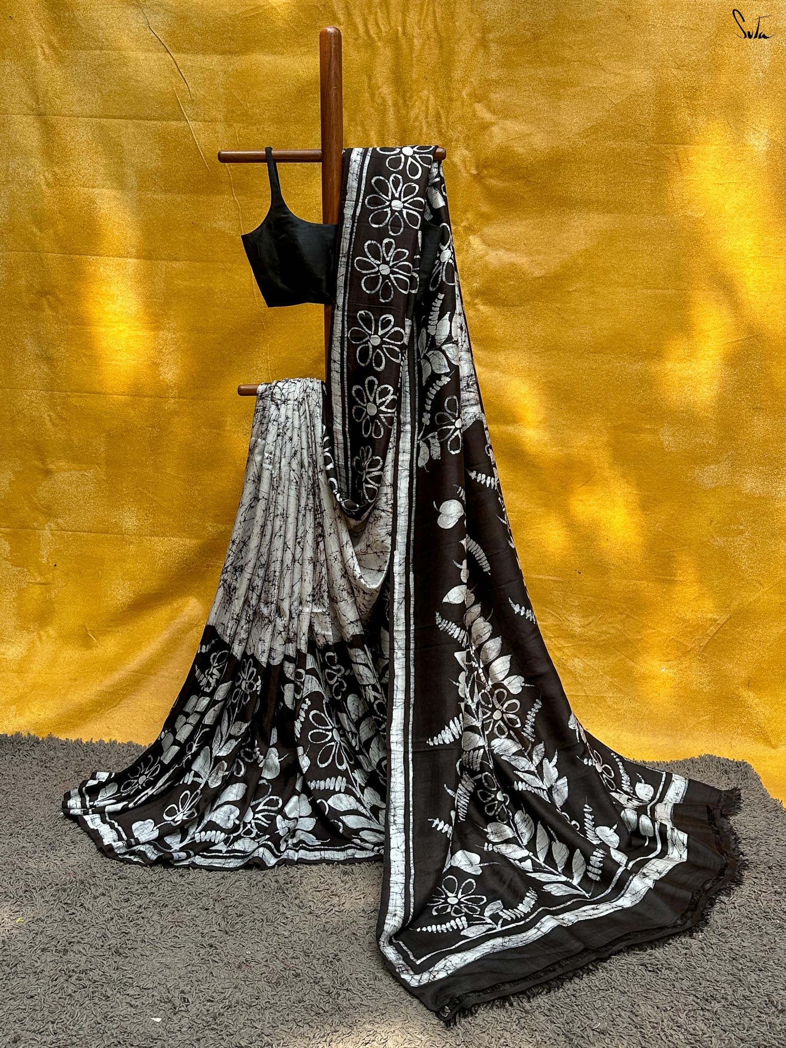 Rongila Batik (Hand Painted Batik Silk Saree)