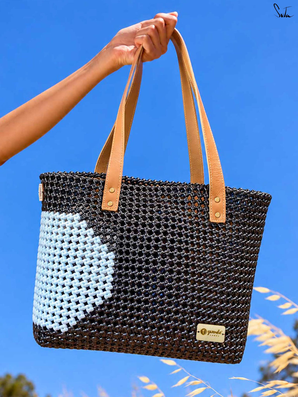 Retro Polka Black Tote