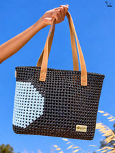 Retro Polka Black Tote