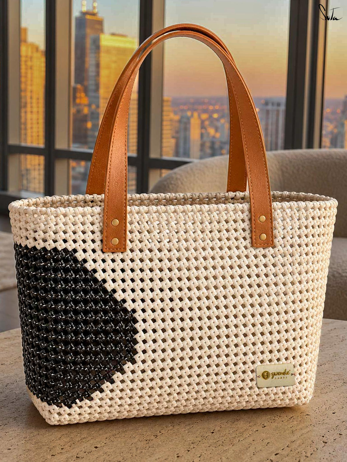 Retro Polka White Tote