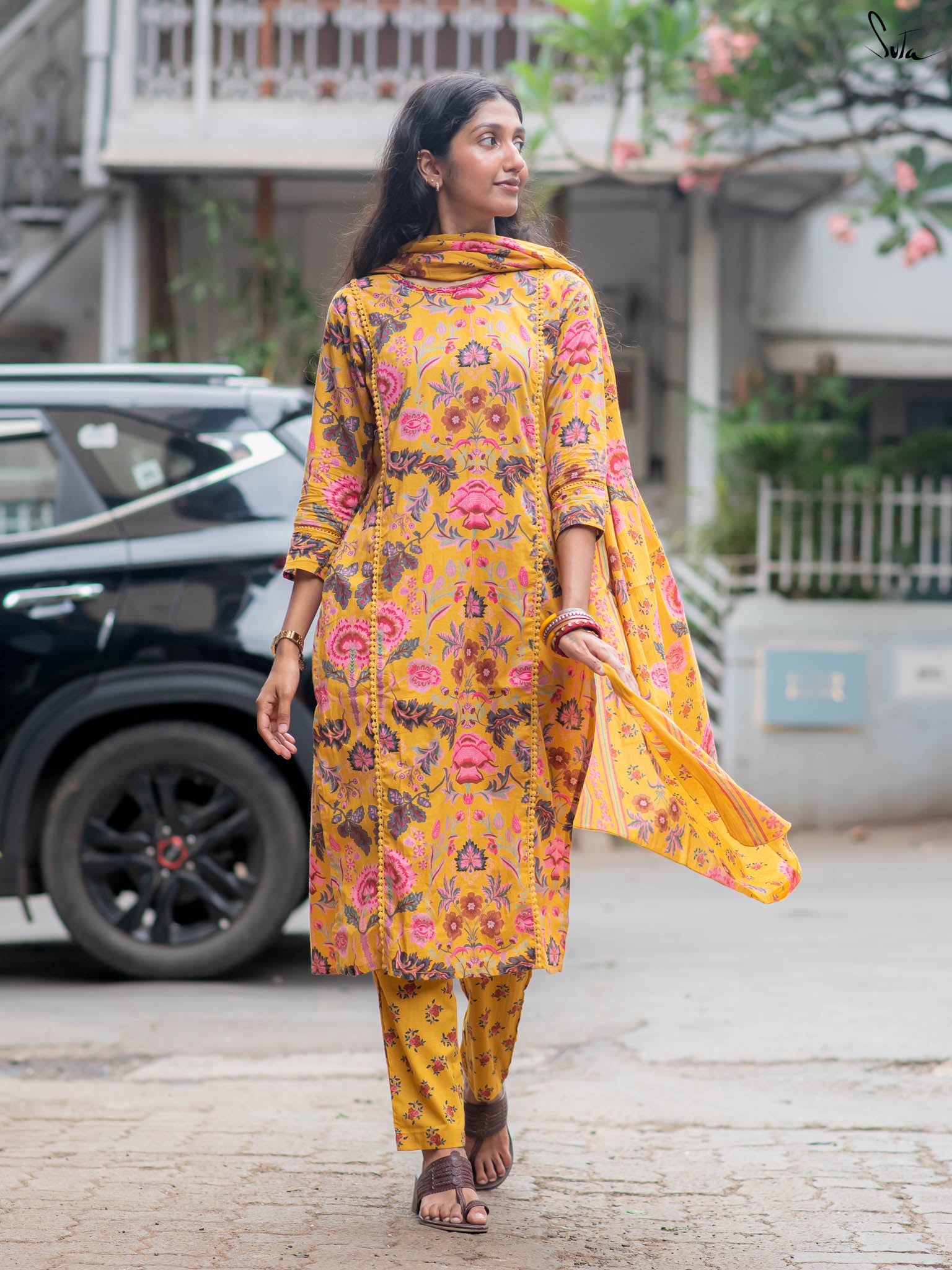 Suta Yellow Cotton Kurta Set
