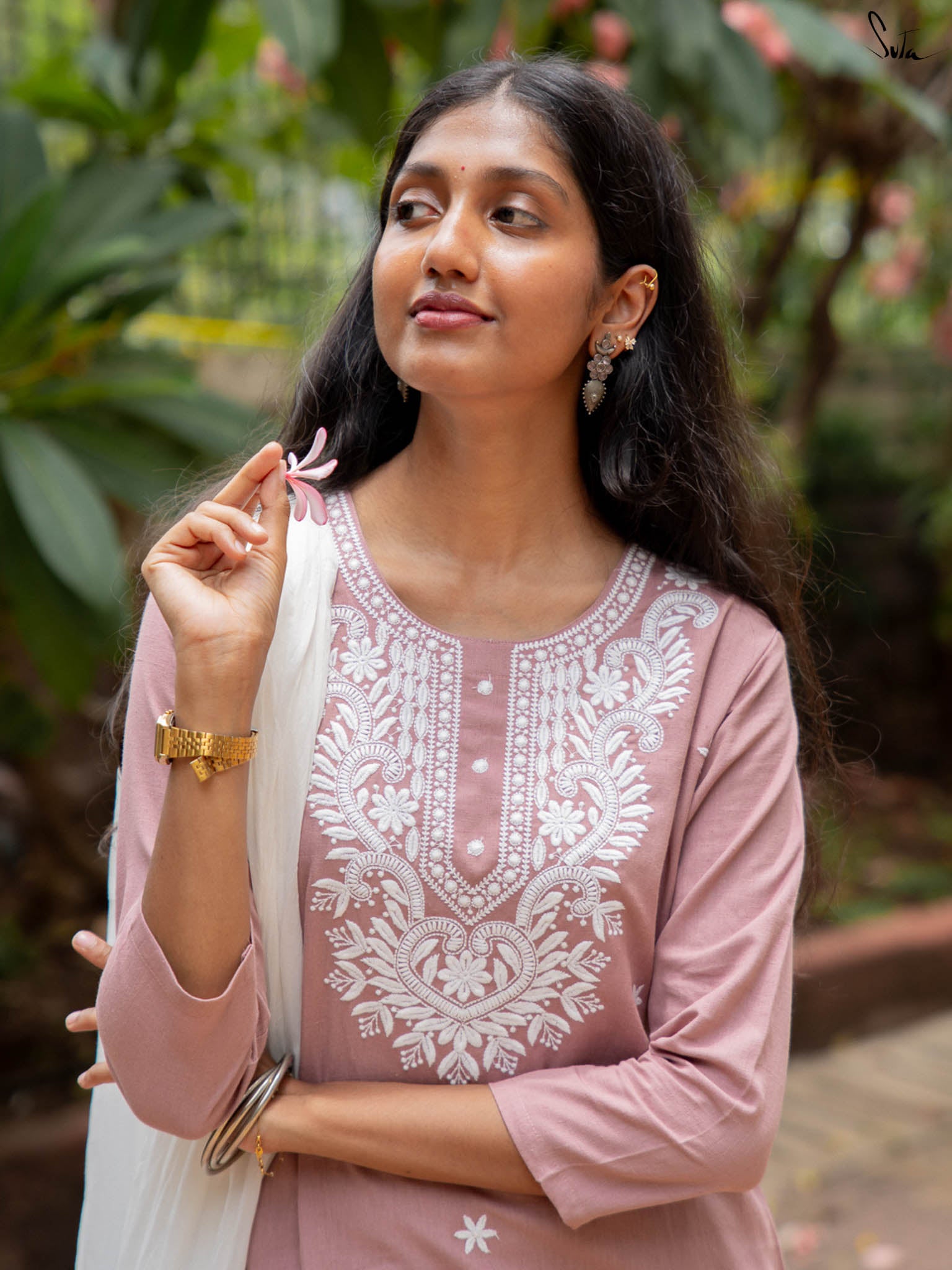 Suta Pink Cotton Kurta Set