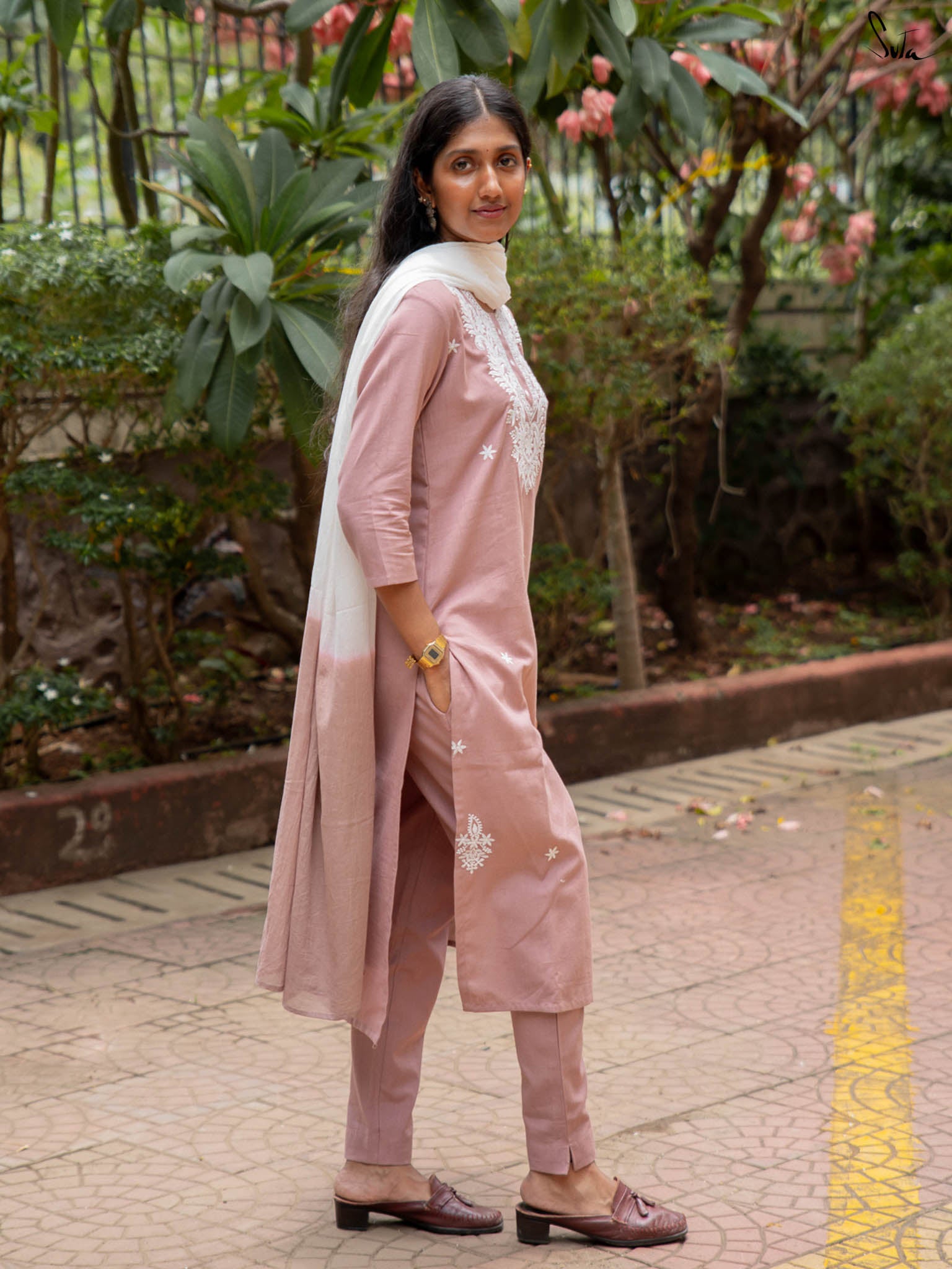 Suta Pink Cotton Kurta Set