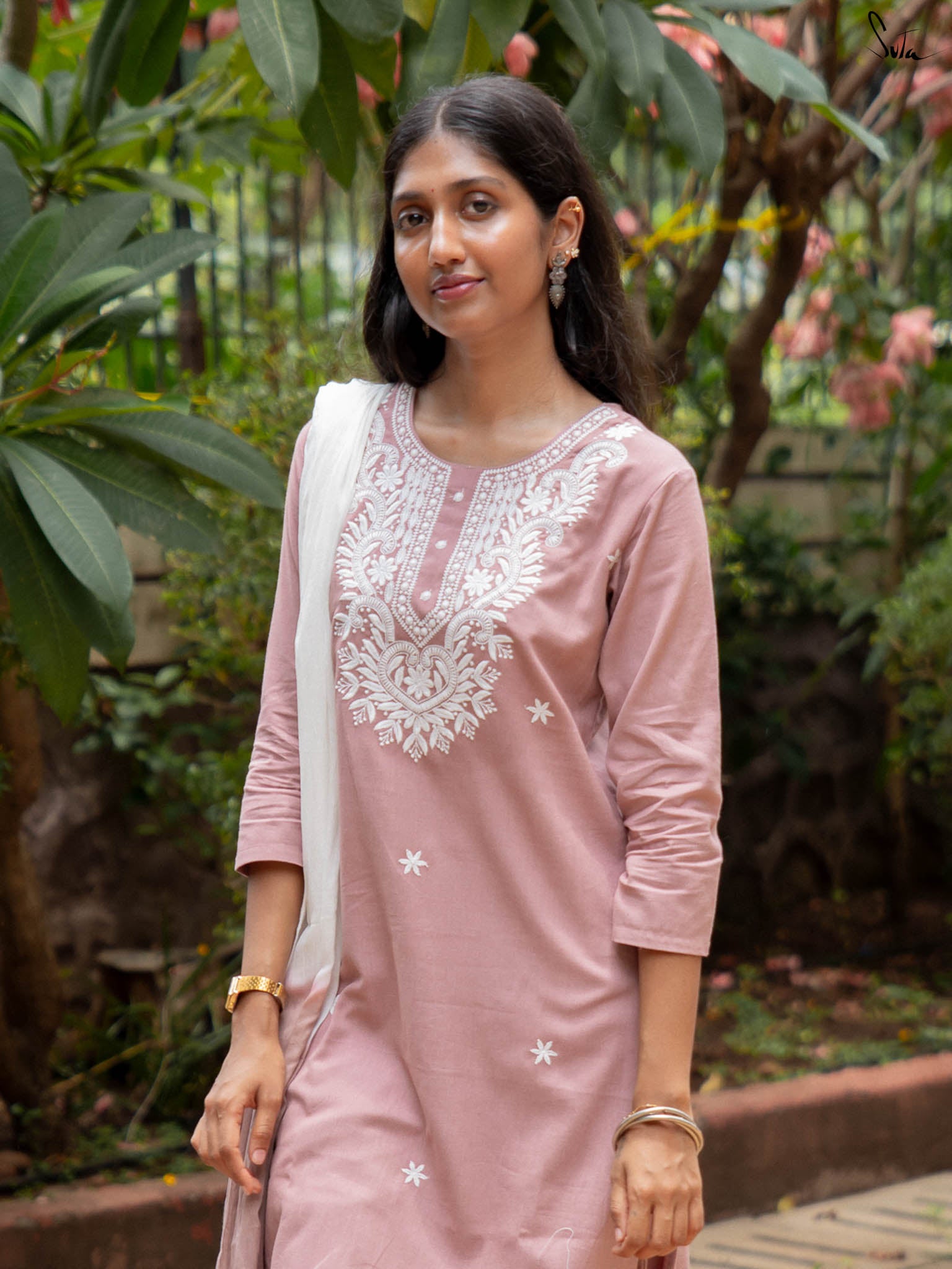 Suta Pink Cotton Kurta Set