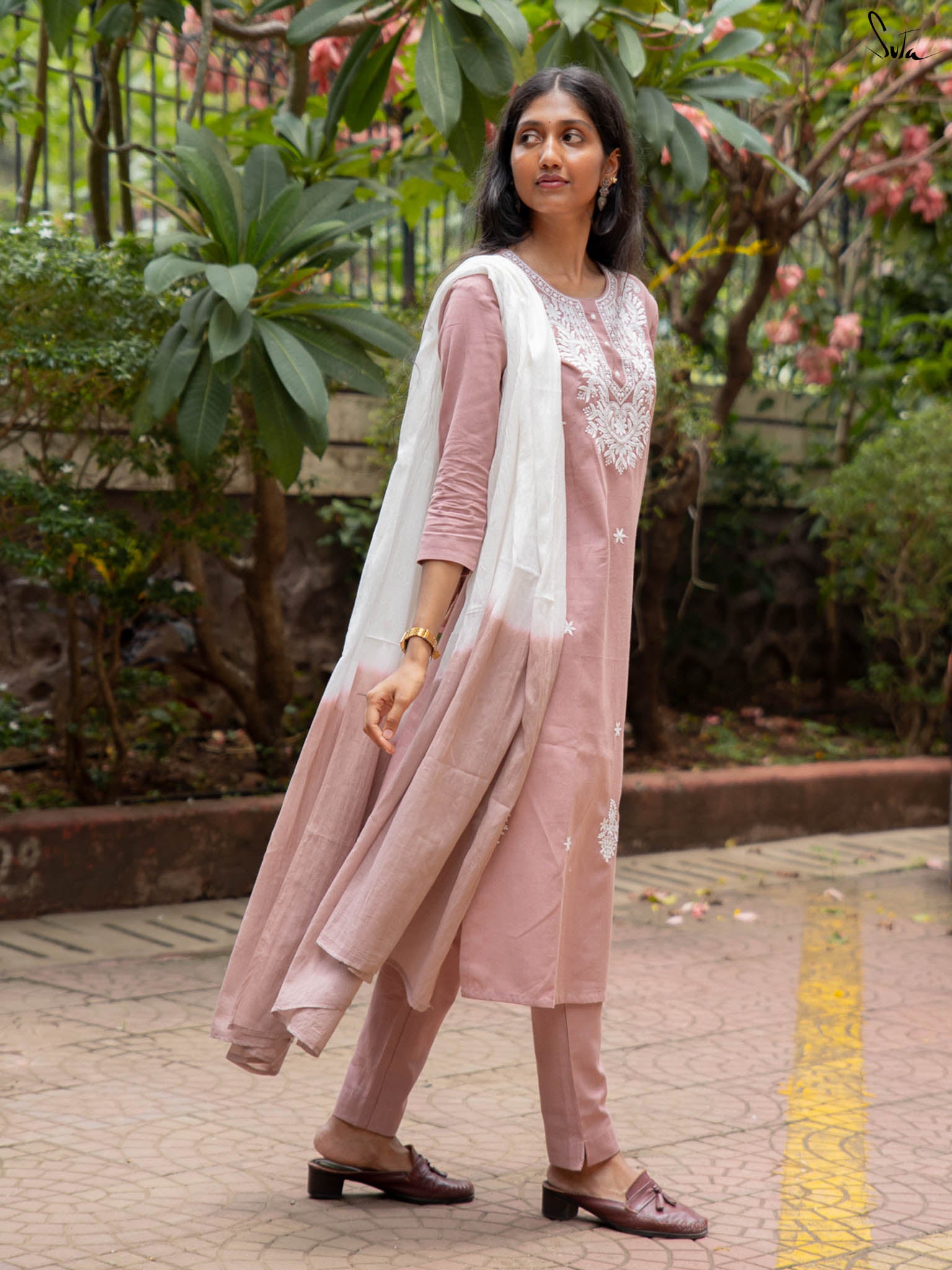 Suta Pink Cotton Kurta Set