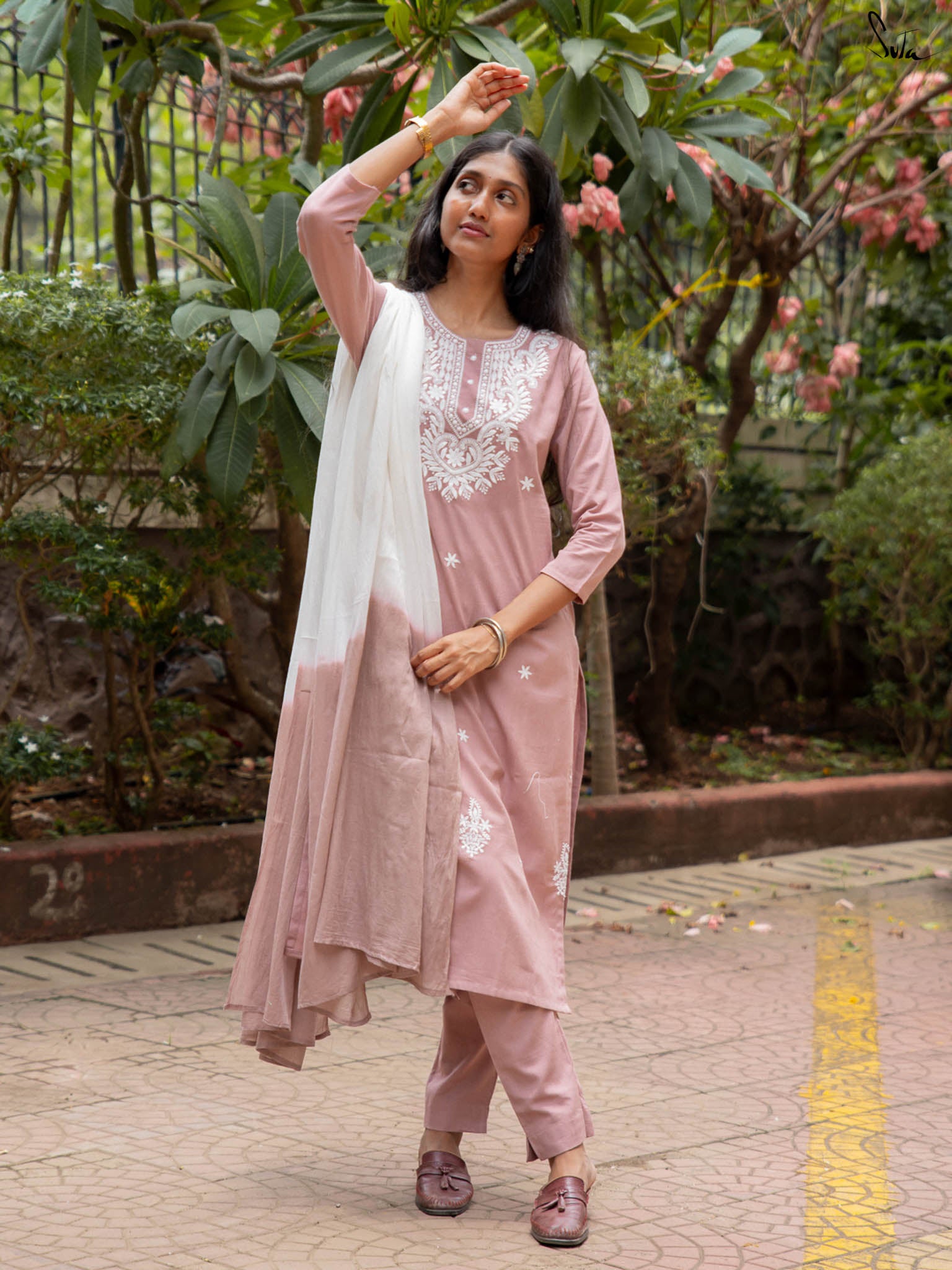Suta Pink Cotton Kurta Set
