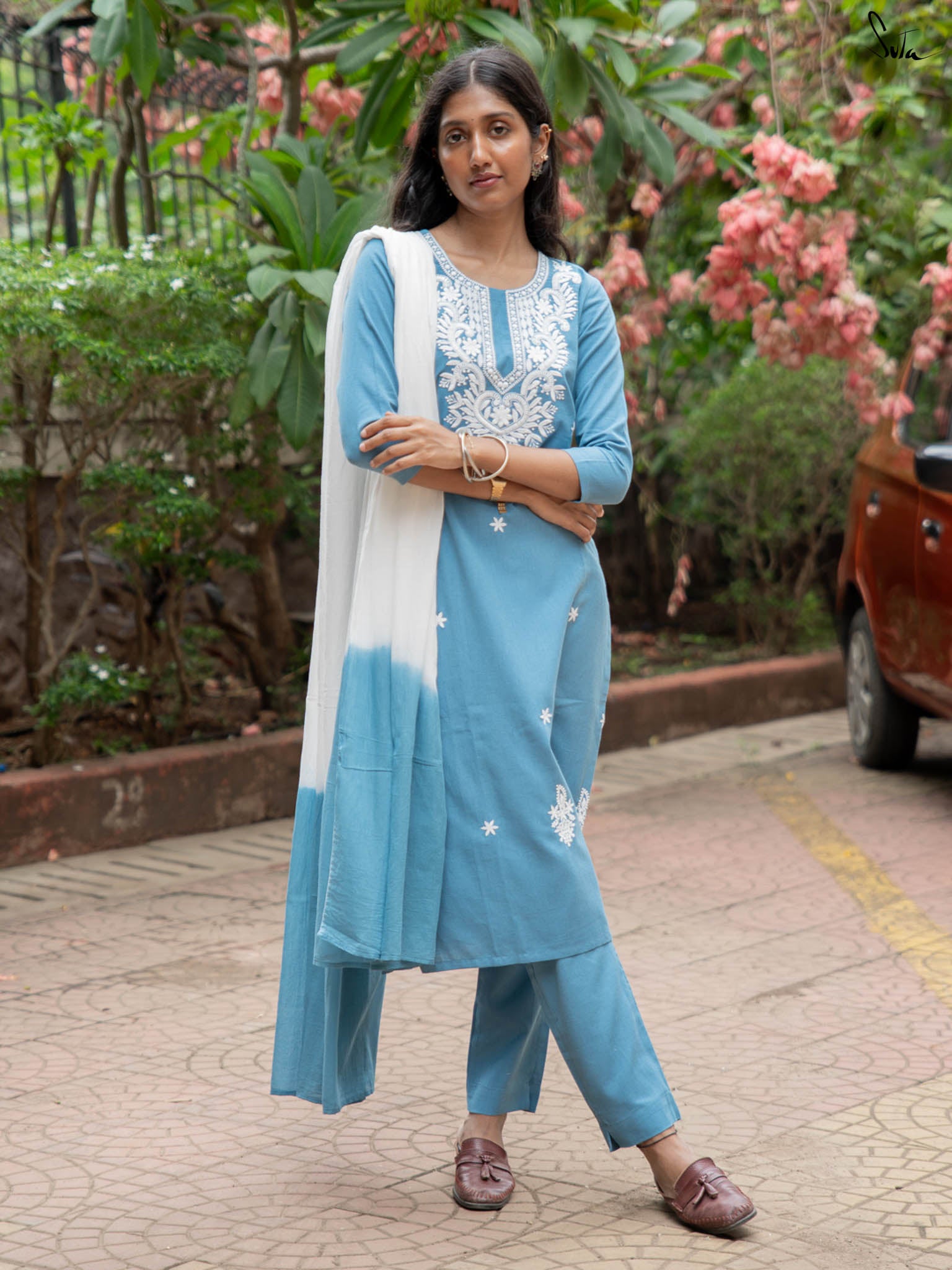 Suta Blue Cotton Kurta Set