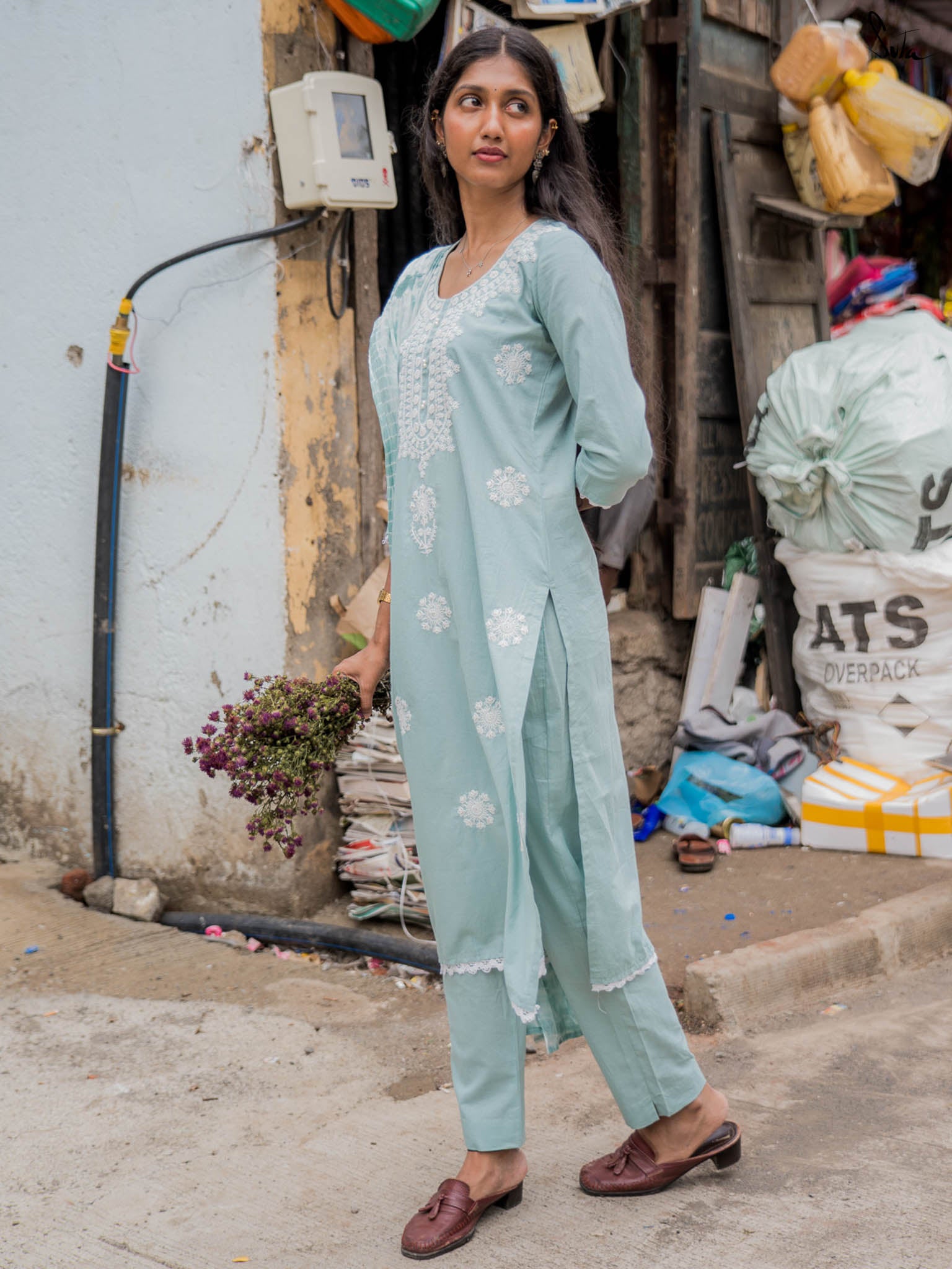 Suta Blue Cotton Kurta Set