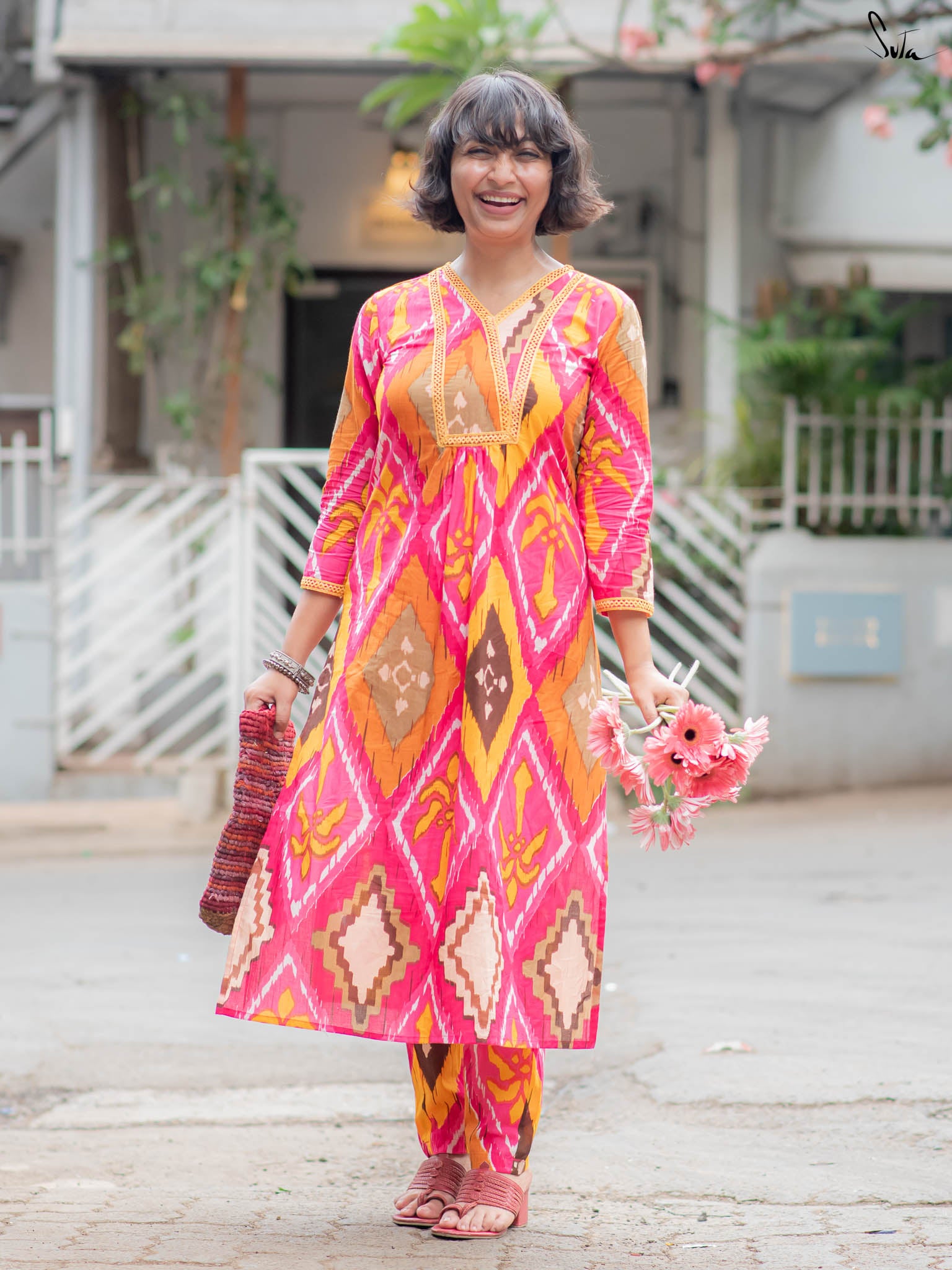 Suta Multicolour Cotton Kurta Set