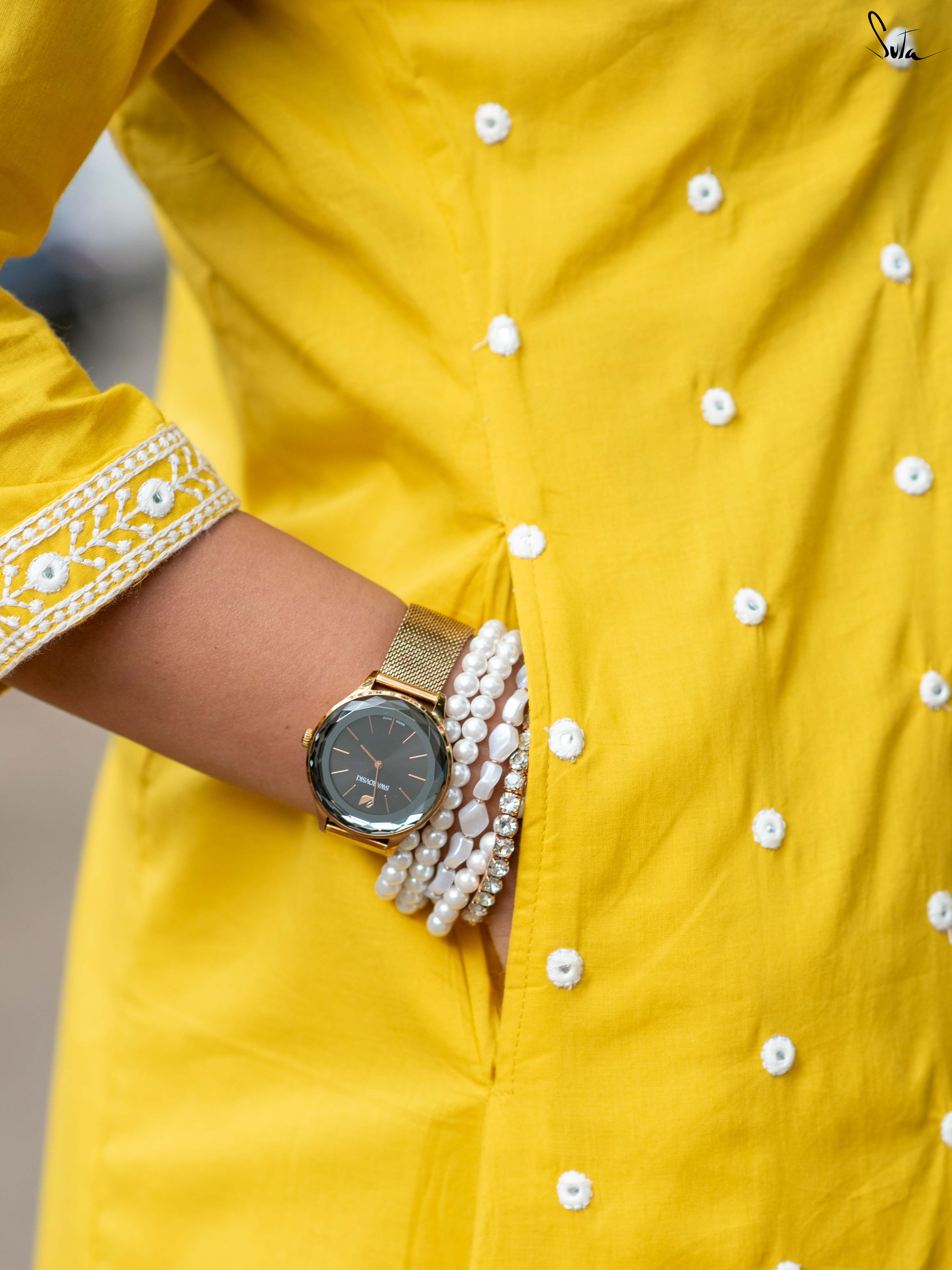 Suta Yellow Cotton Kurta Set