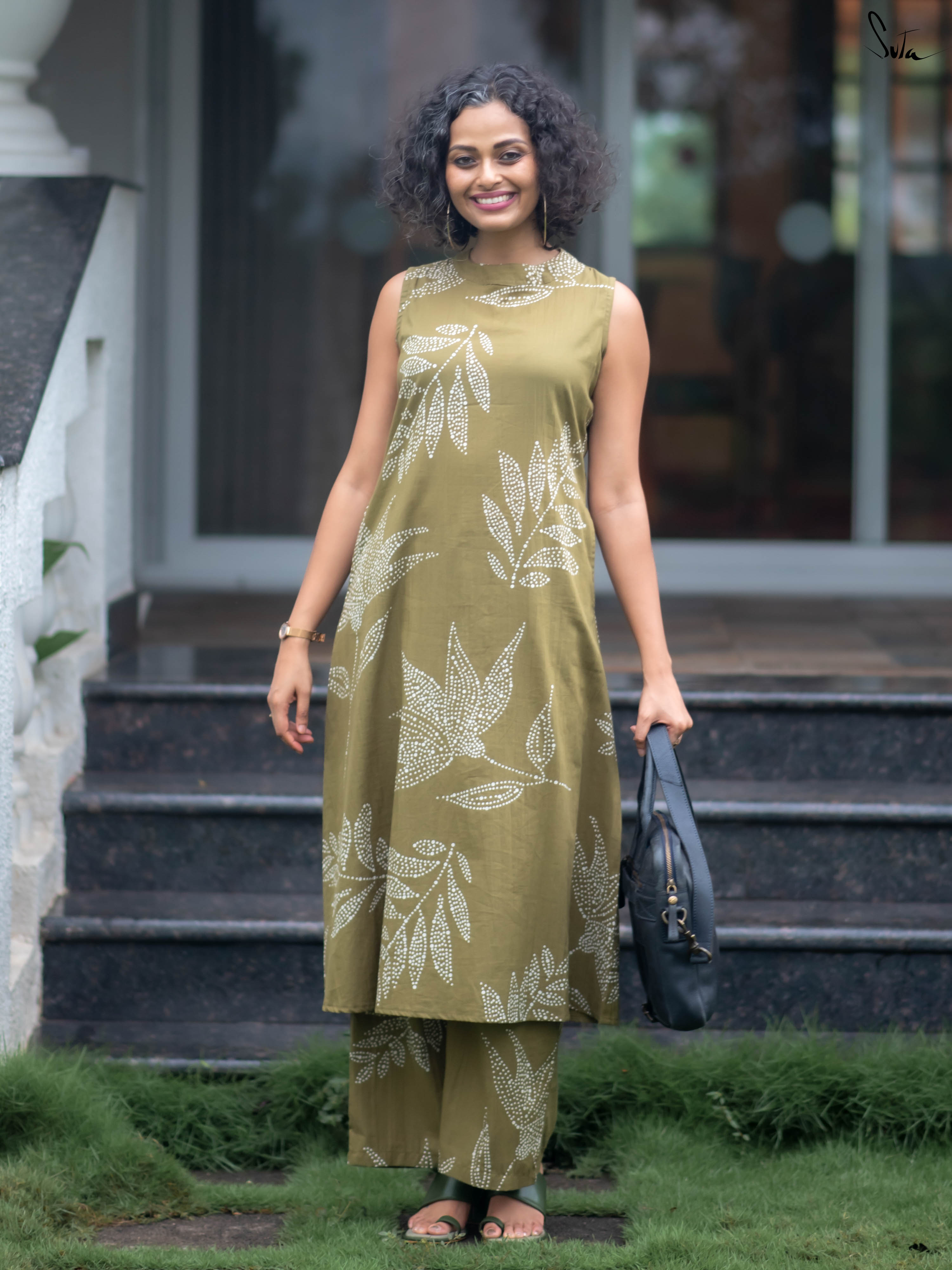 Suta Olive Cotton Kurta Set
