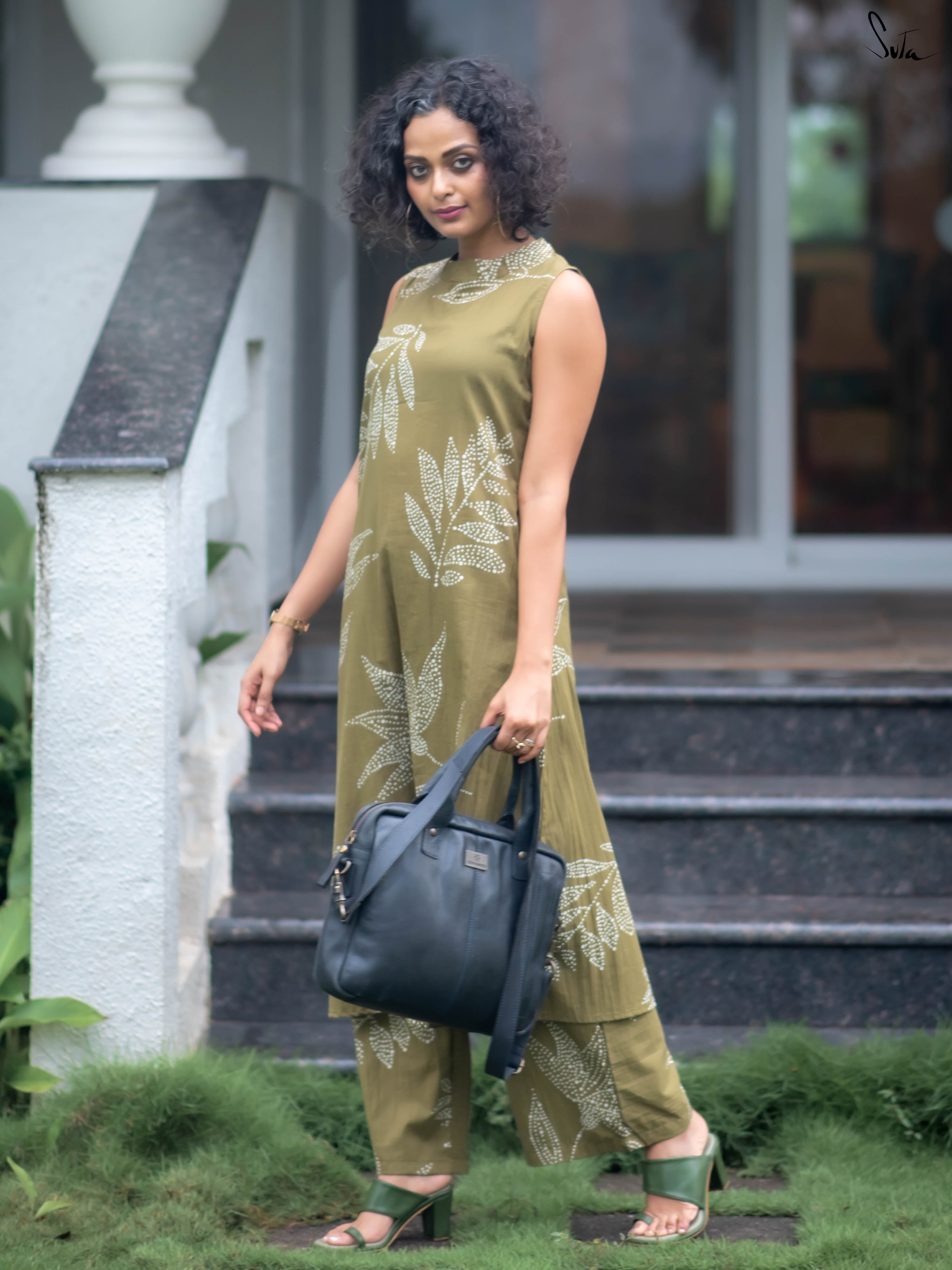 Suta Olive Cotton Kurta Set