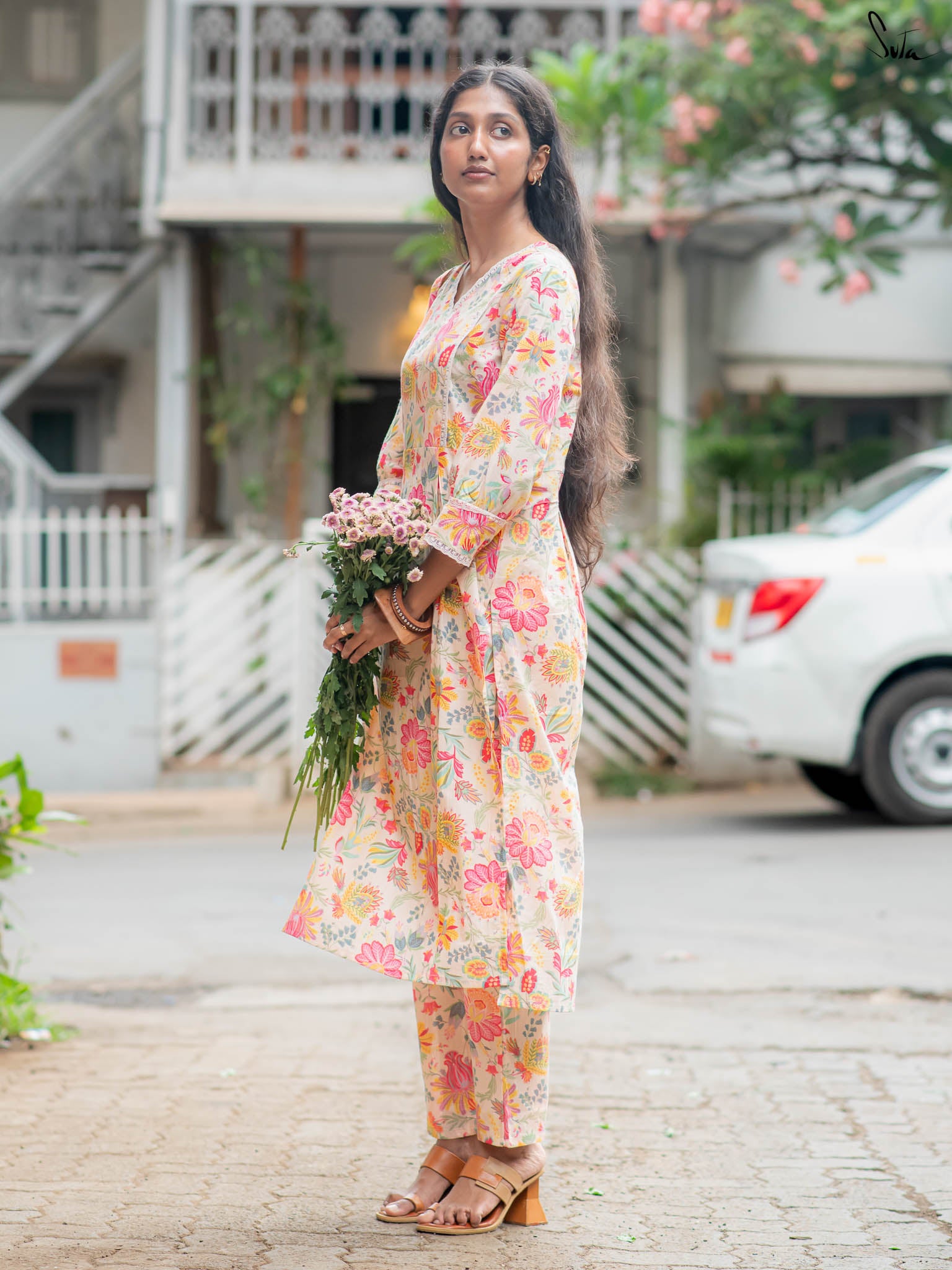 Suta Multicolour Cotton Kurta Set