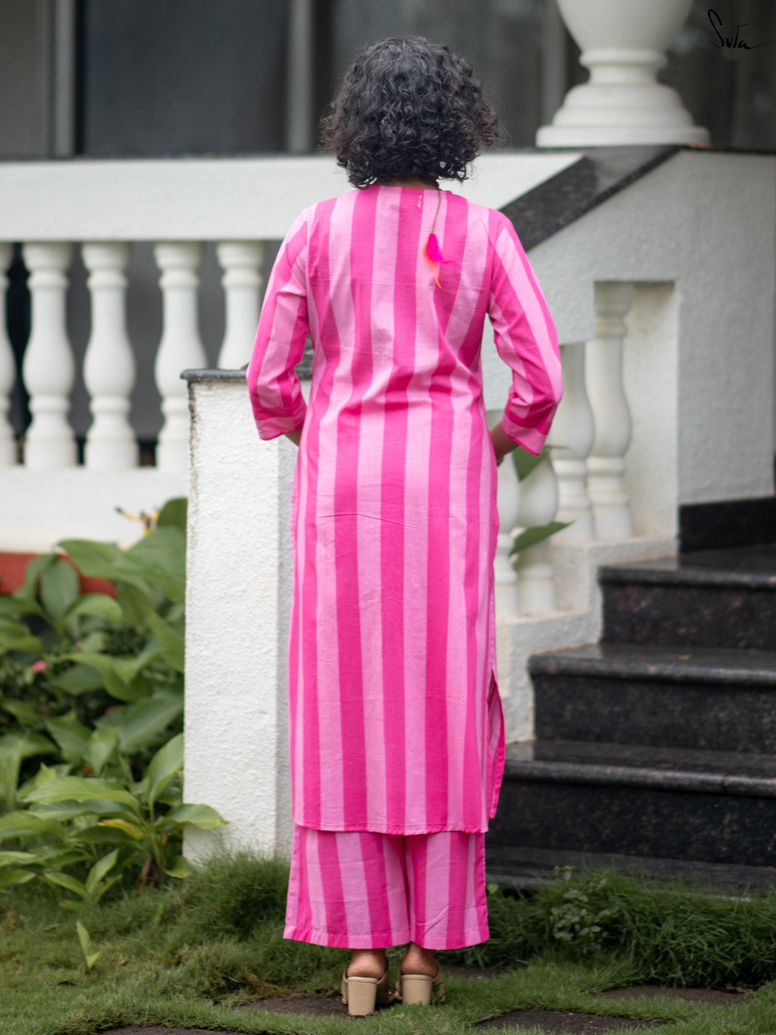 Suta Pink Cotton Kurta Set