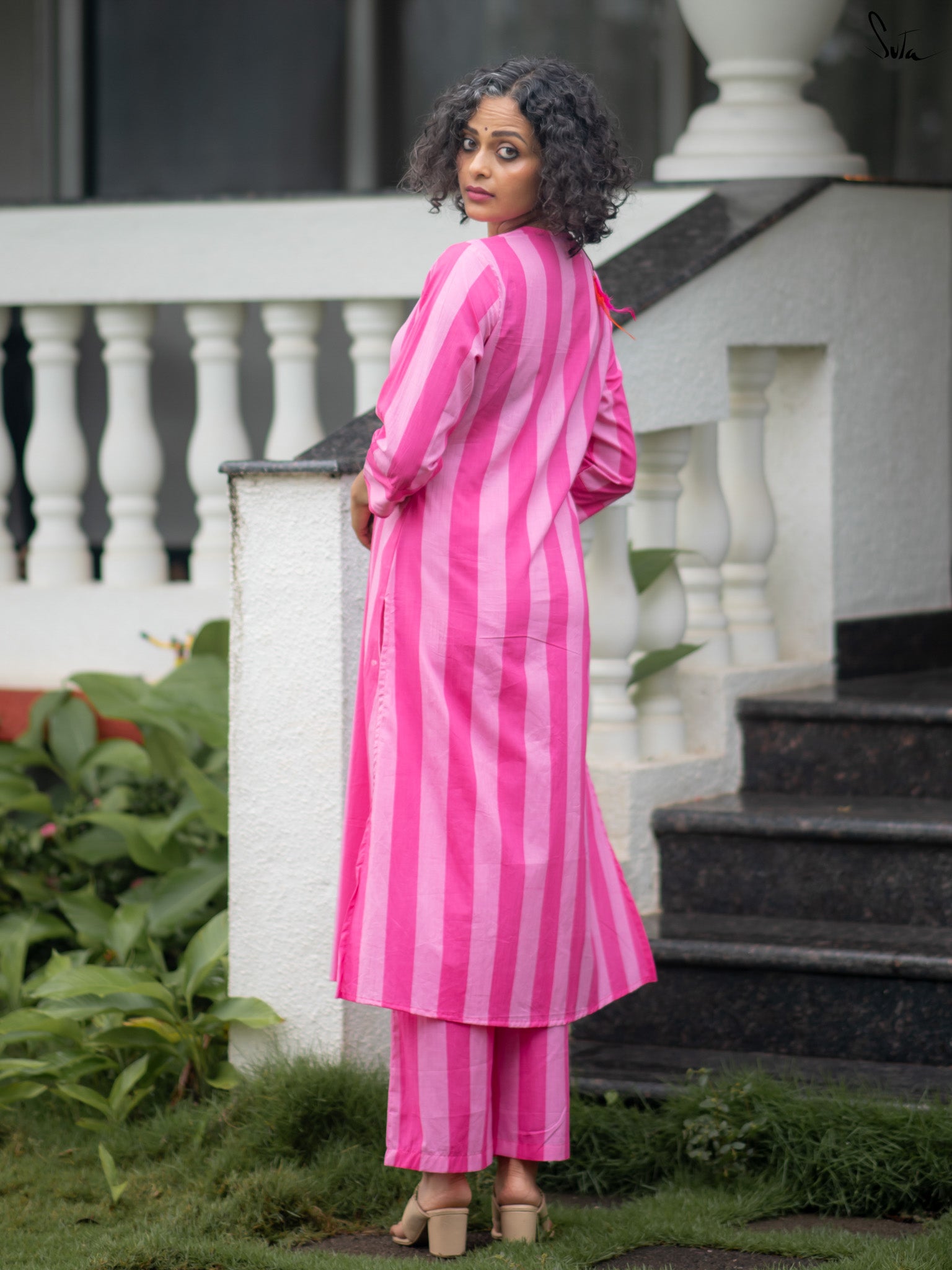 Suta Pink Cotton Kurta Set