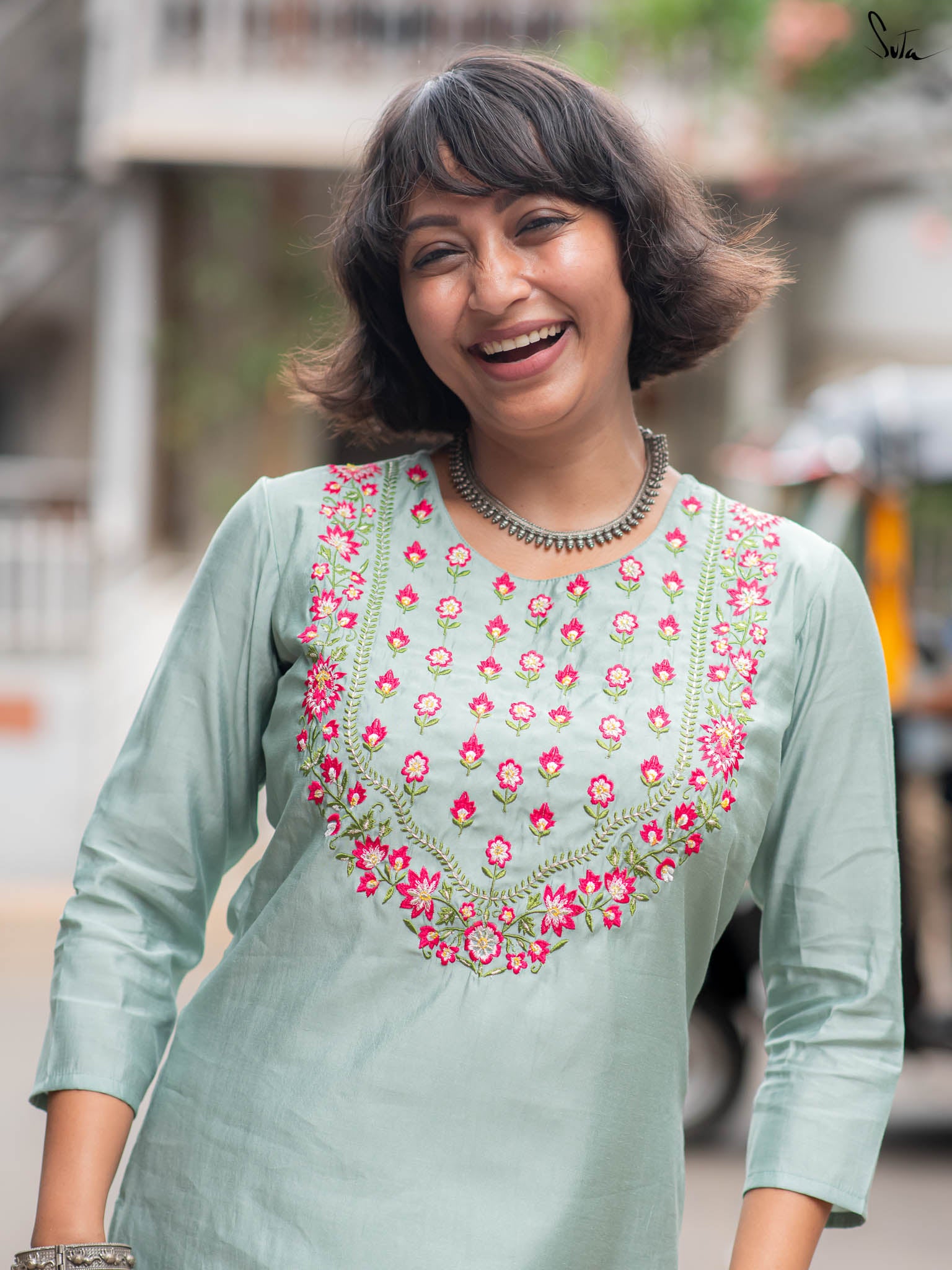Suta Blue Silk Kurta Set