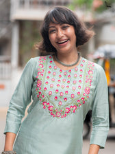 Suta Blue Silk Kurta Set