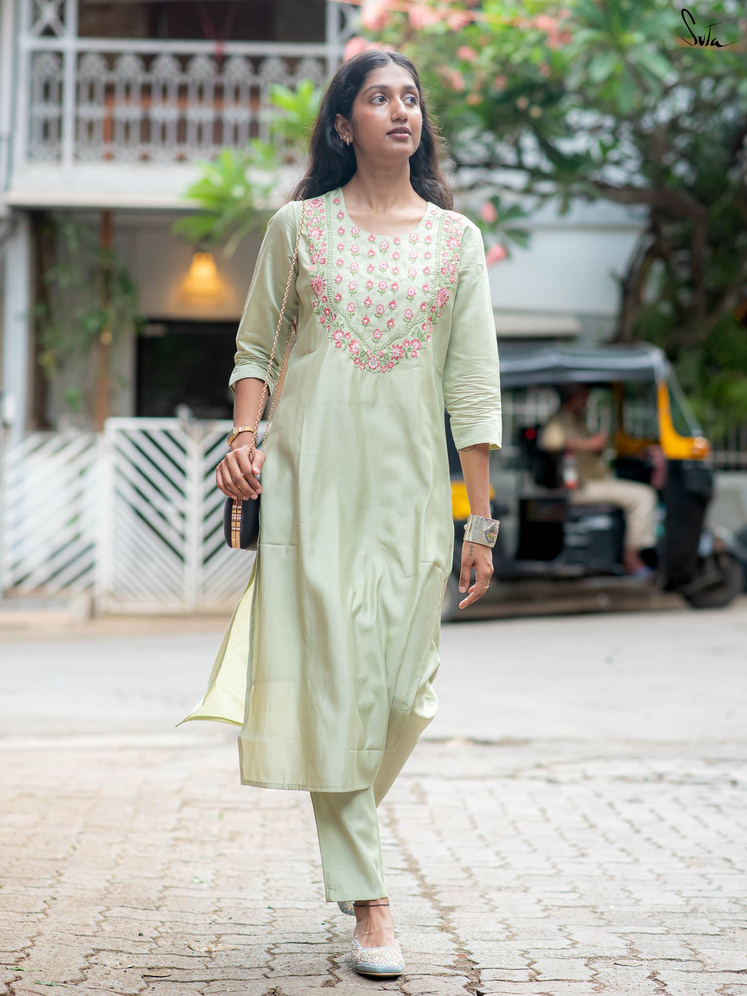 Suta Green Silk Kurta Set