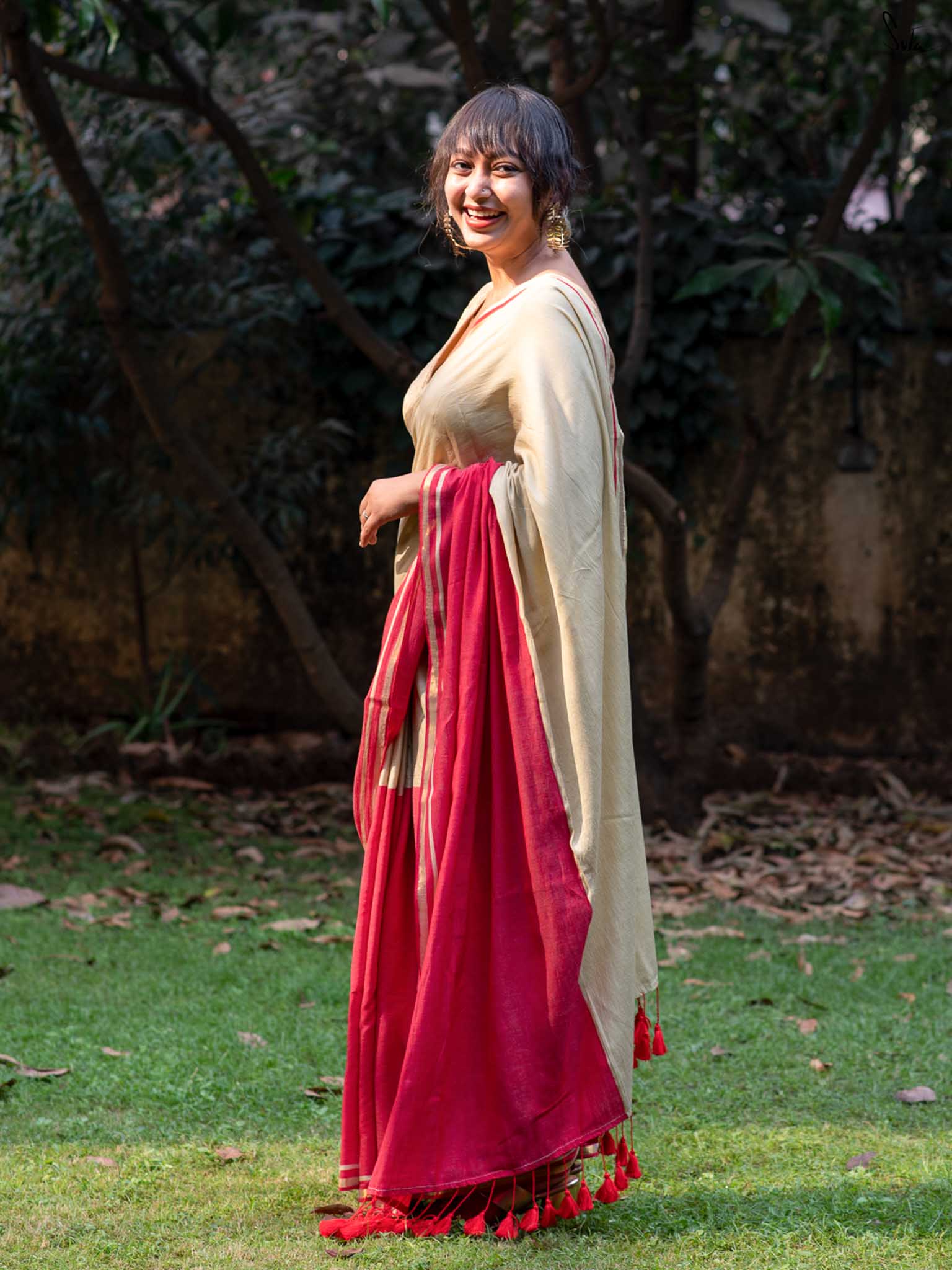 Double Trouble - Off White & Red