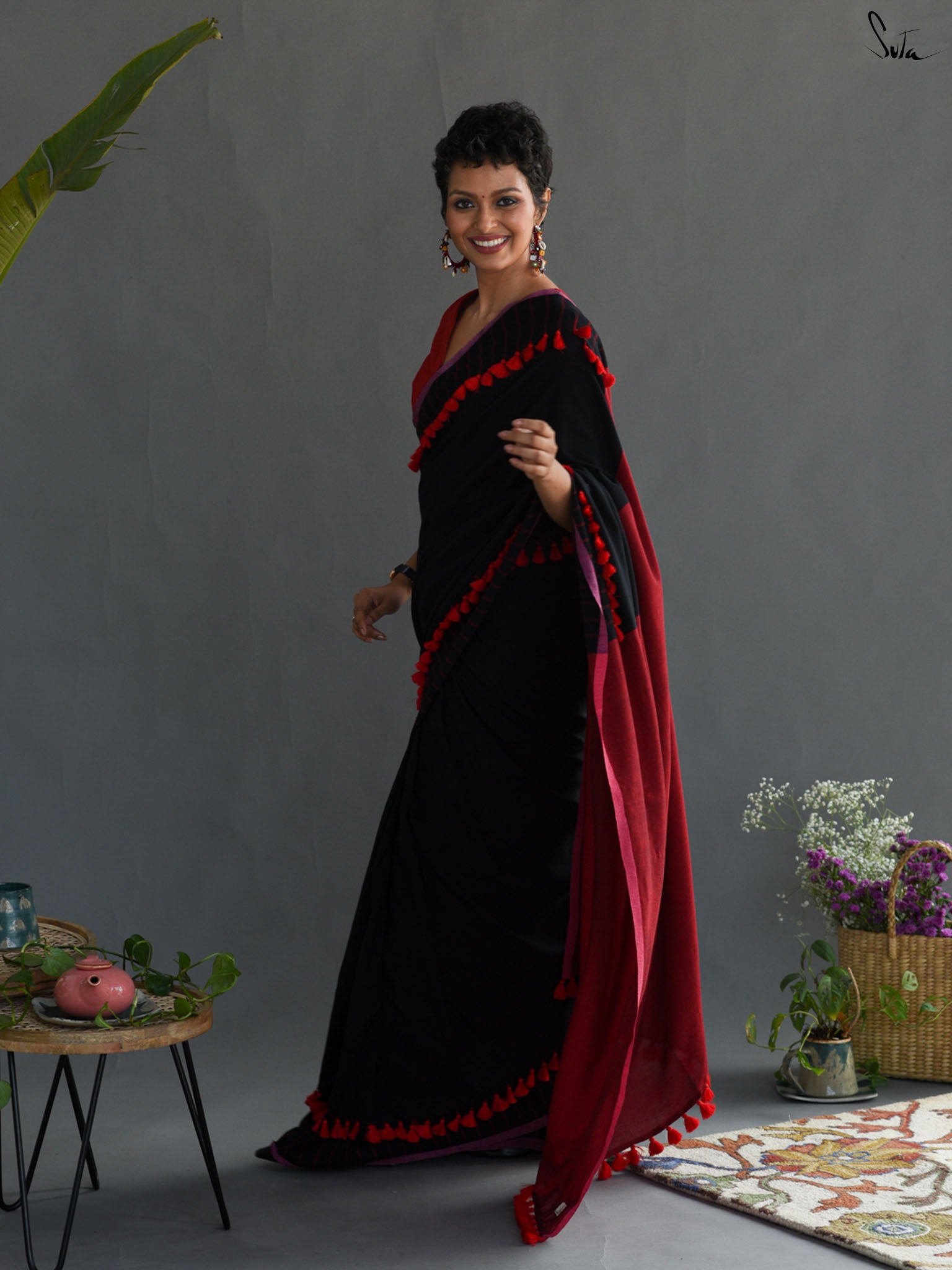 Black Crayon Saree